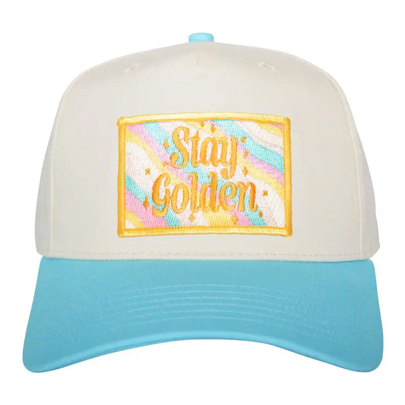 Stay Golden Patch Two-Toned Fitted Hat