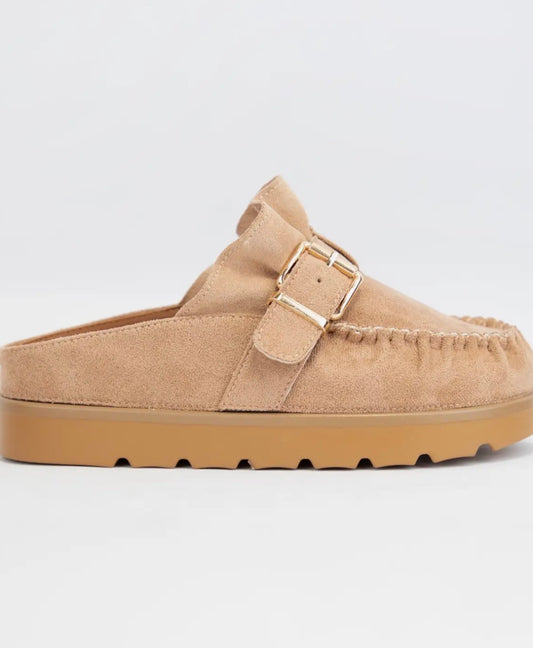 Taupe Moccasin Mule Preorder