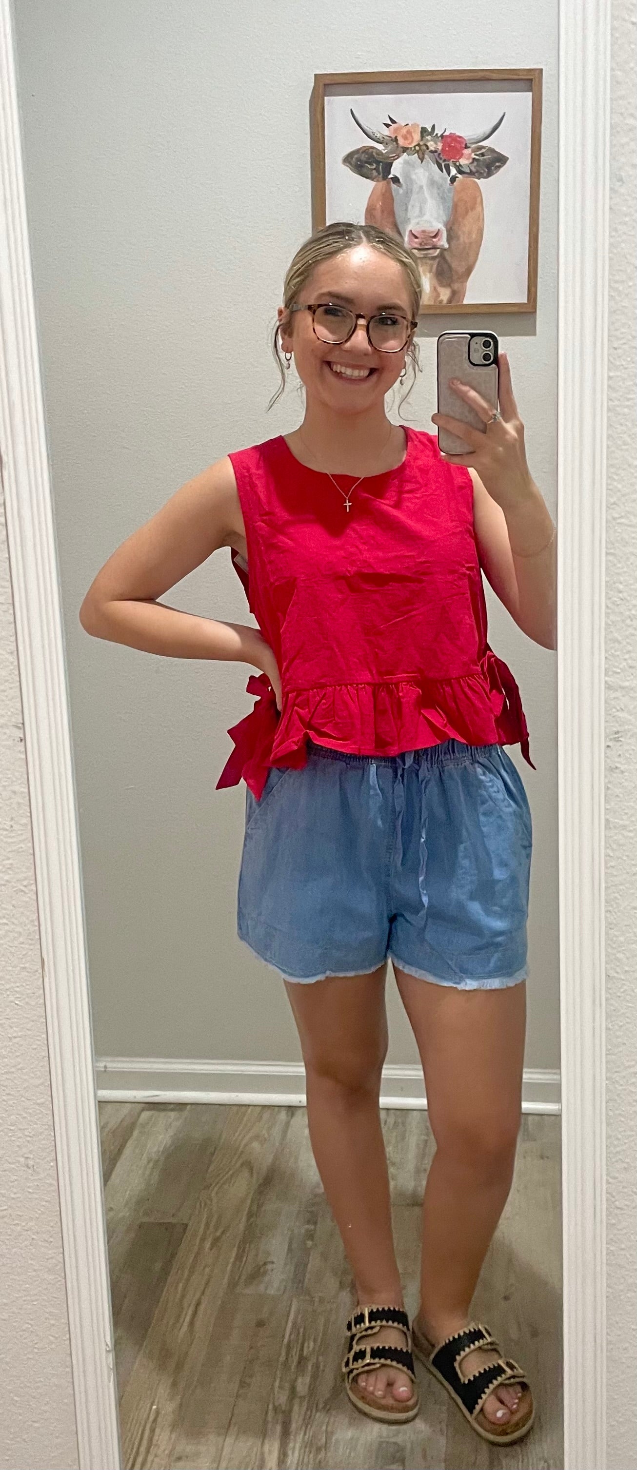 Chambray Denim Shorts