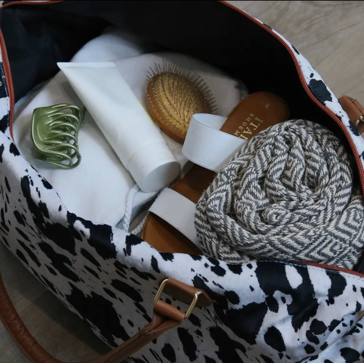 Cowhide Weekend Travel Bag