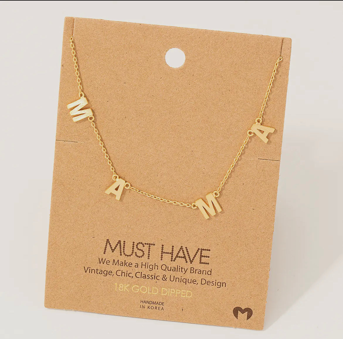 Dainty Mama Station Charm Necklace