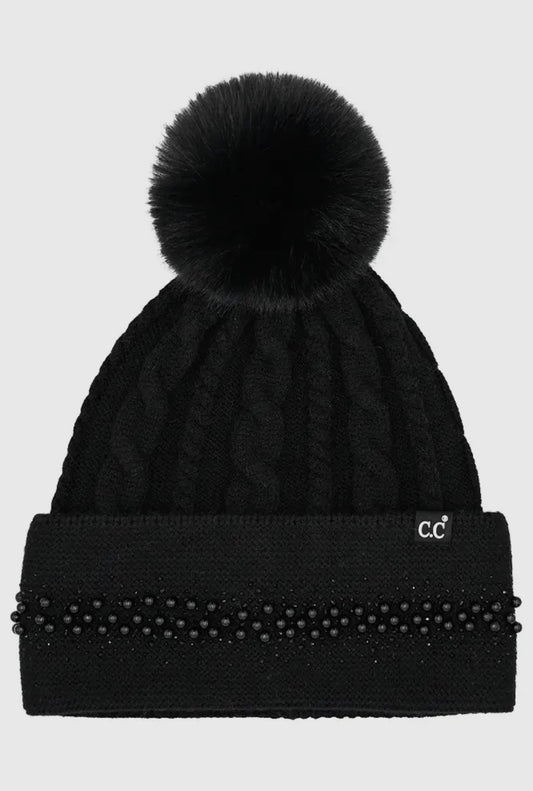 C.C. Pearl Pom Beanie