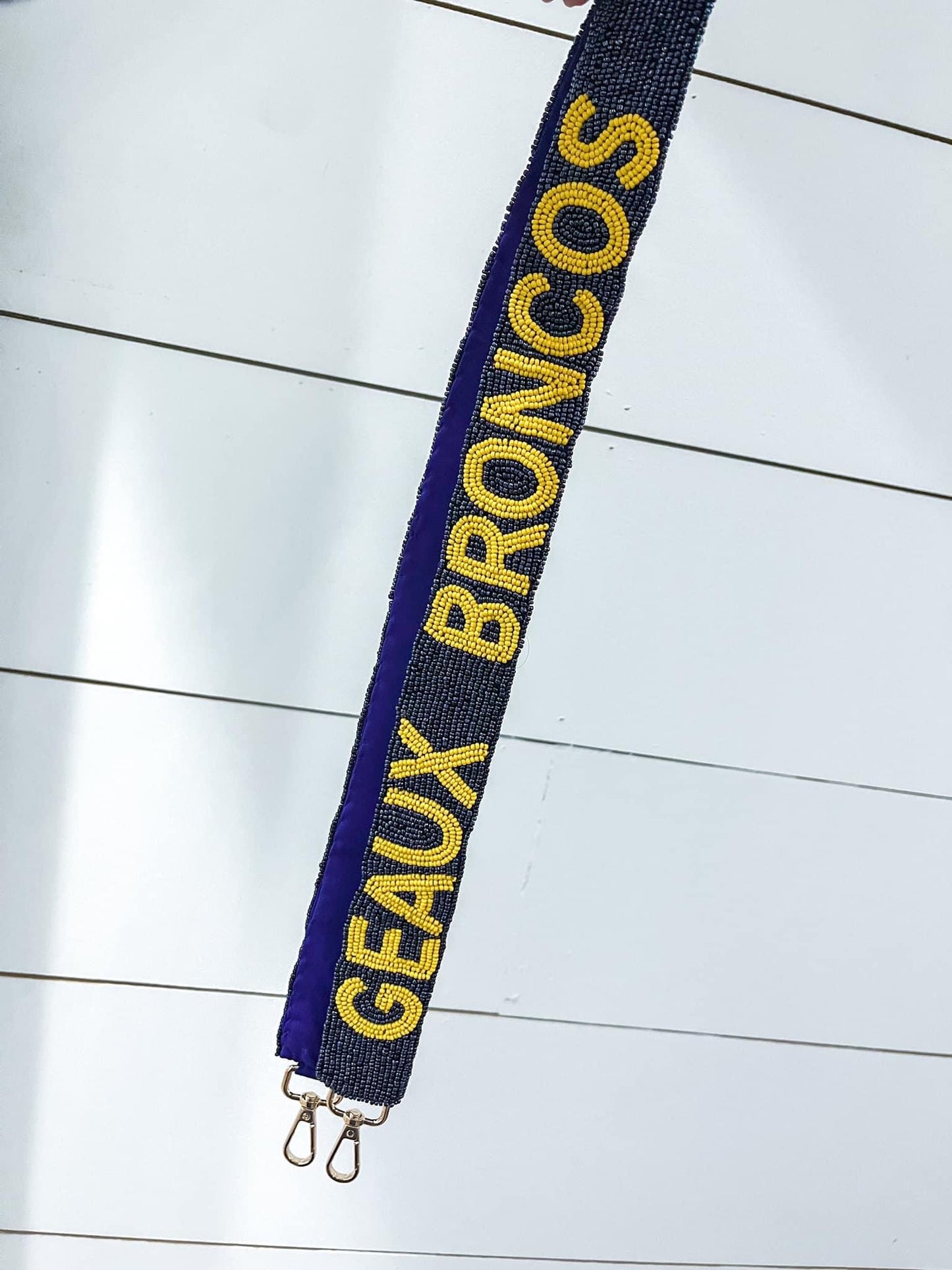 Geaux Broncos Beaded Strap