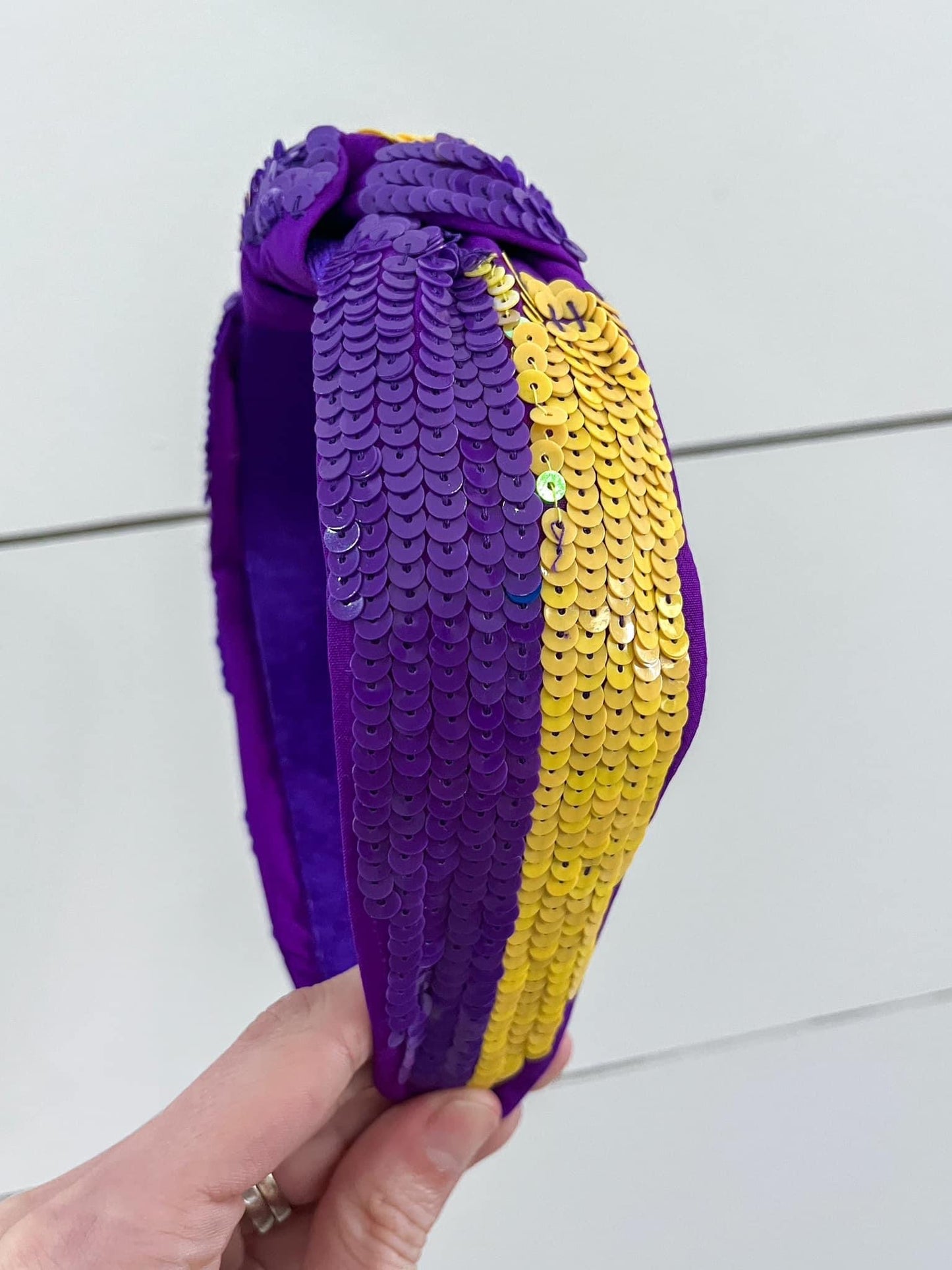 Purple/Gold Beaded Headband