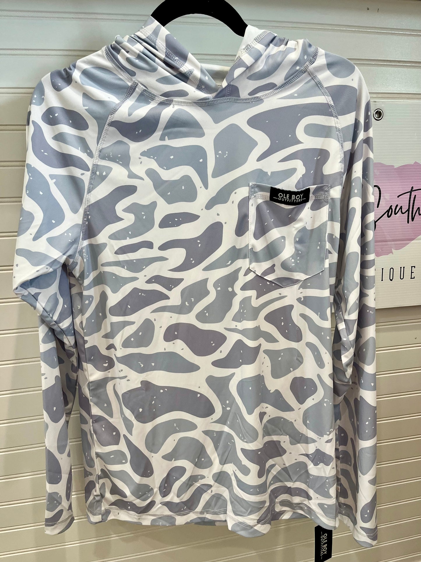 OLE BOY Performance Hooded Tee - Grey Duck Camo