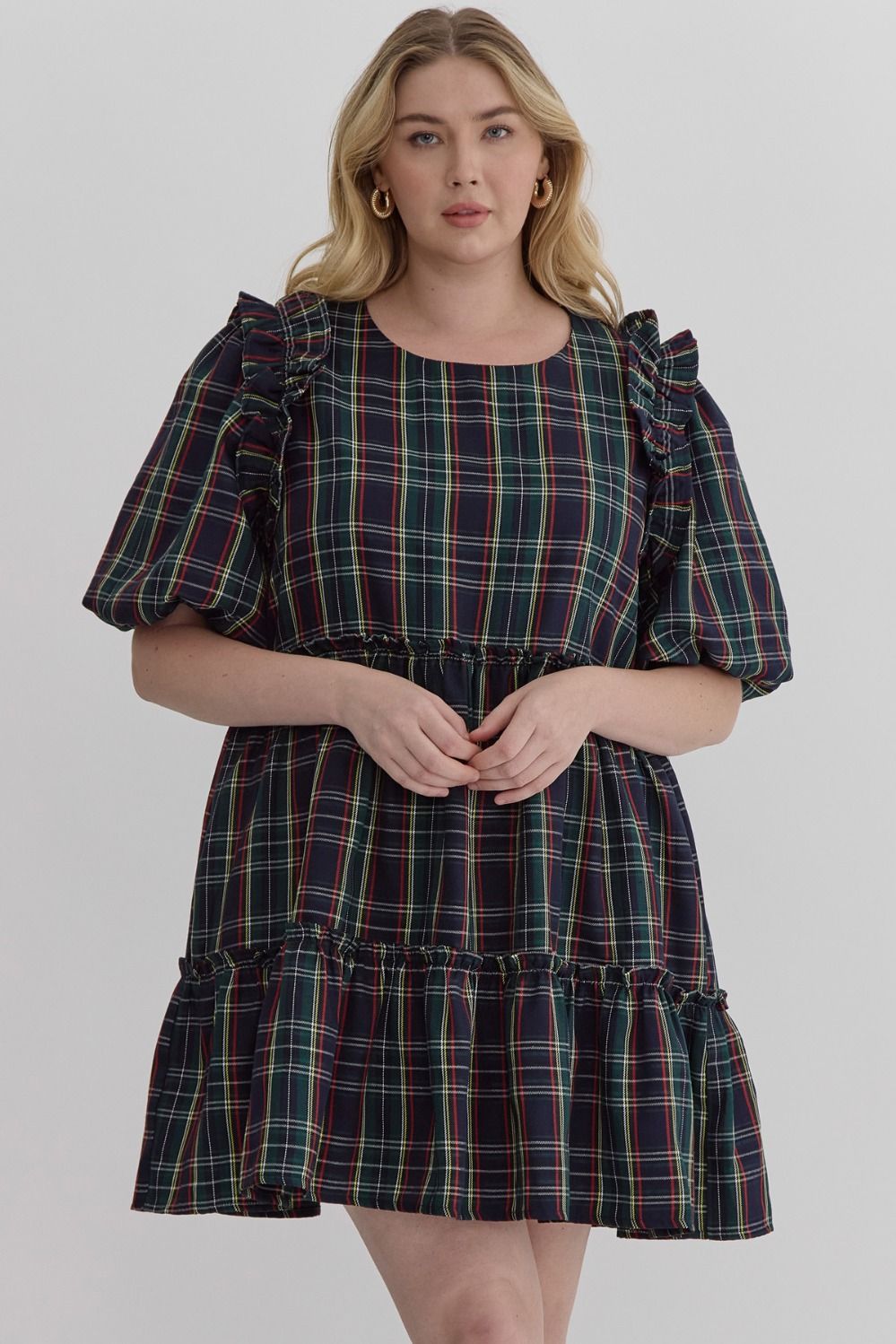 Ella Plaid Dress Plus