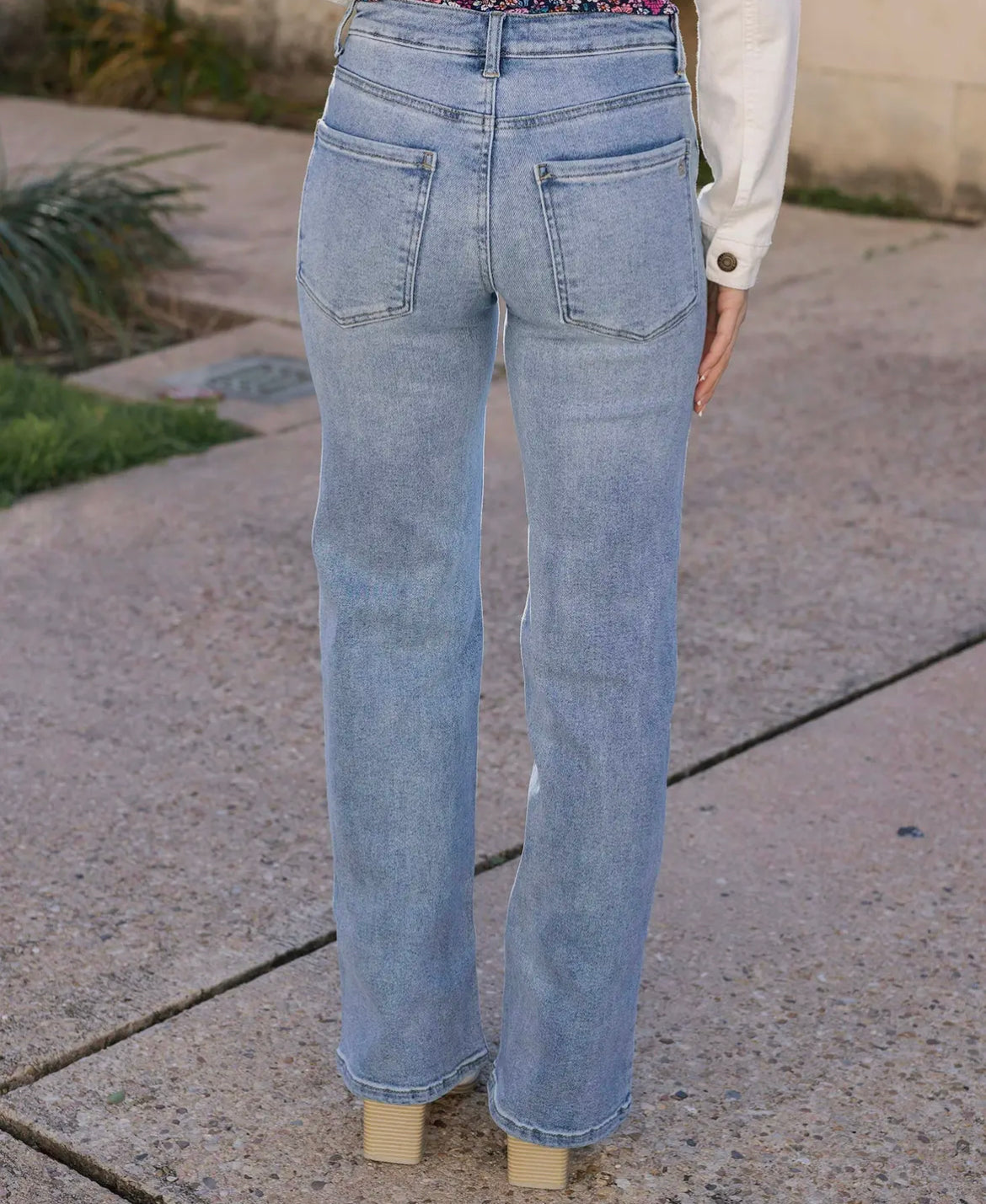 Wide Leg Mid Wash Jeans