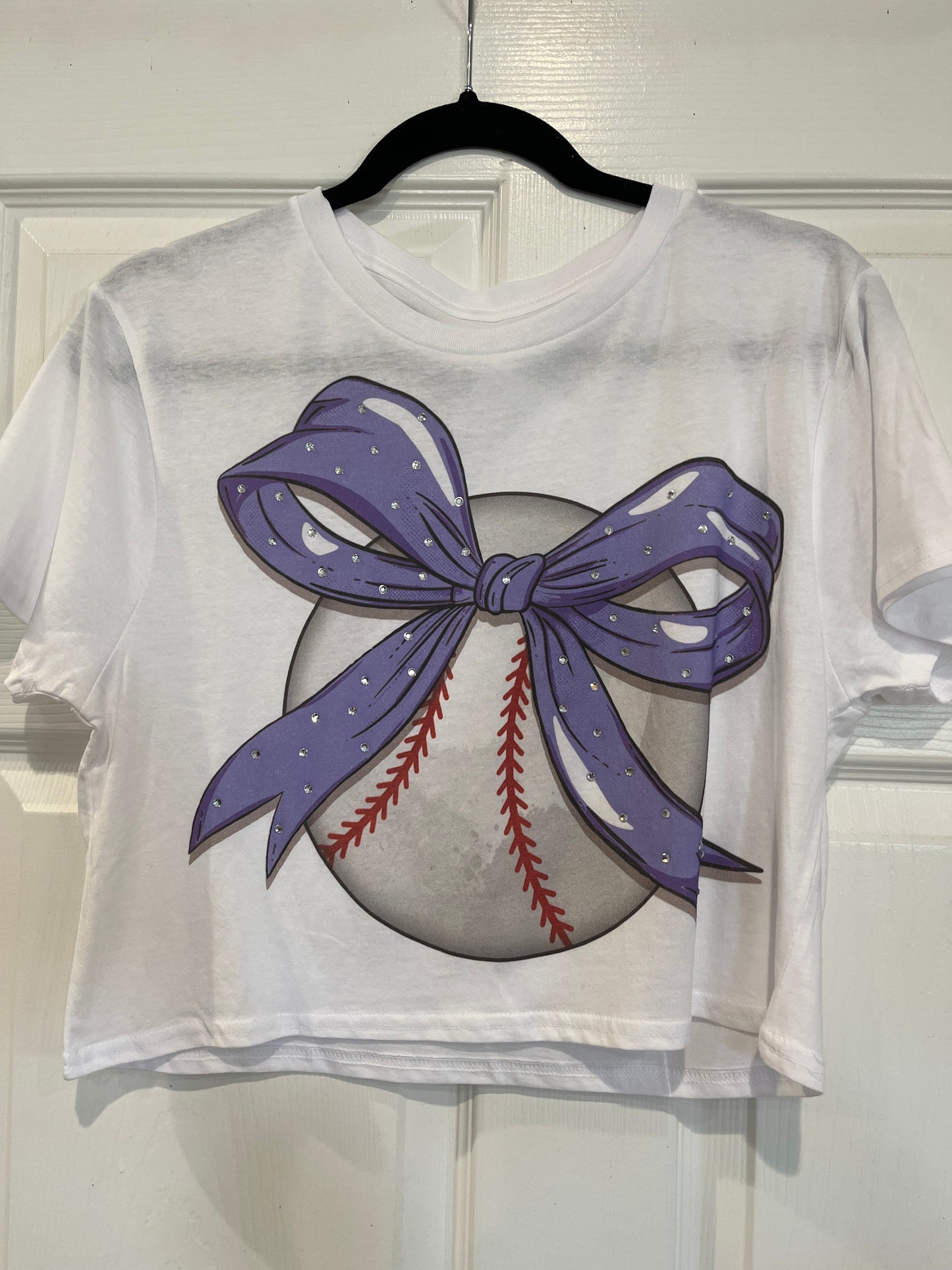 Rhinestone Baseball Crop Tee
