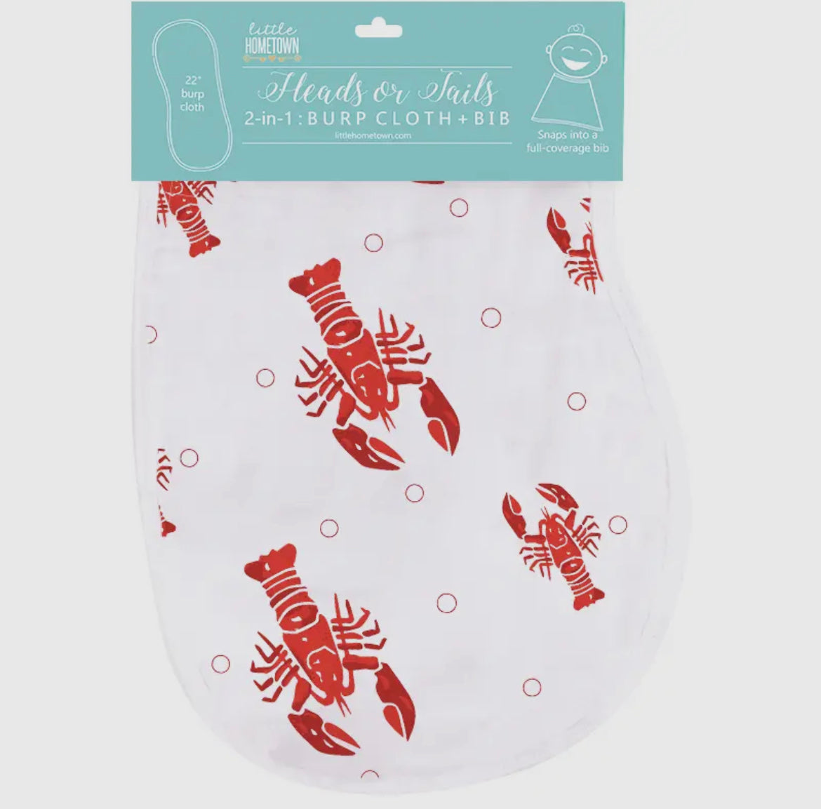 Heads or Tails Burp and Bib