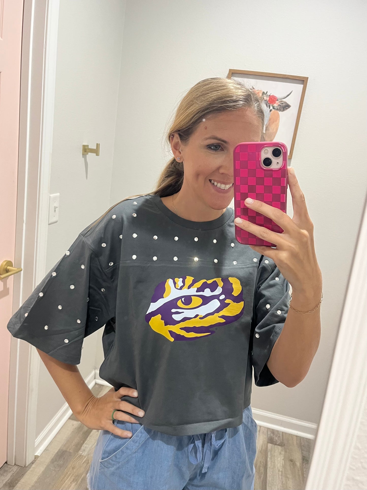 LSU Tiger Rhinestone Tee