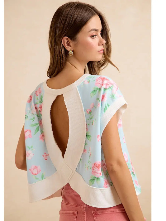 Floral Open Back Top