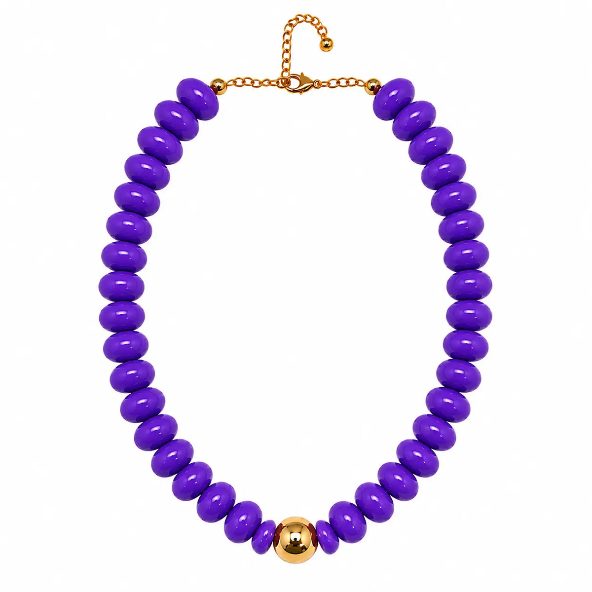Purple Gameday Beaded Necklace