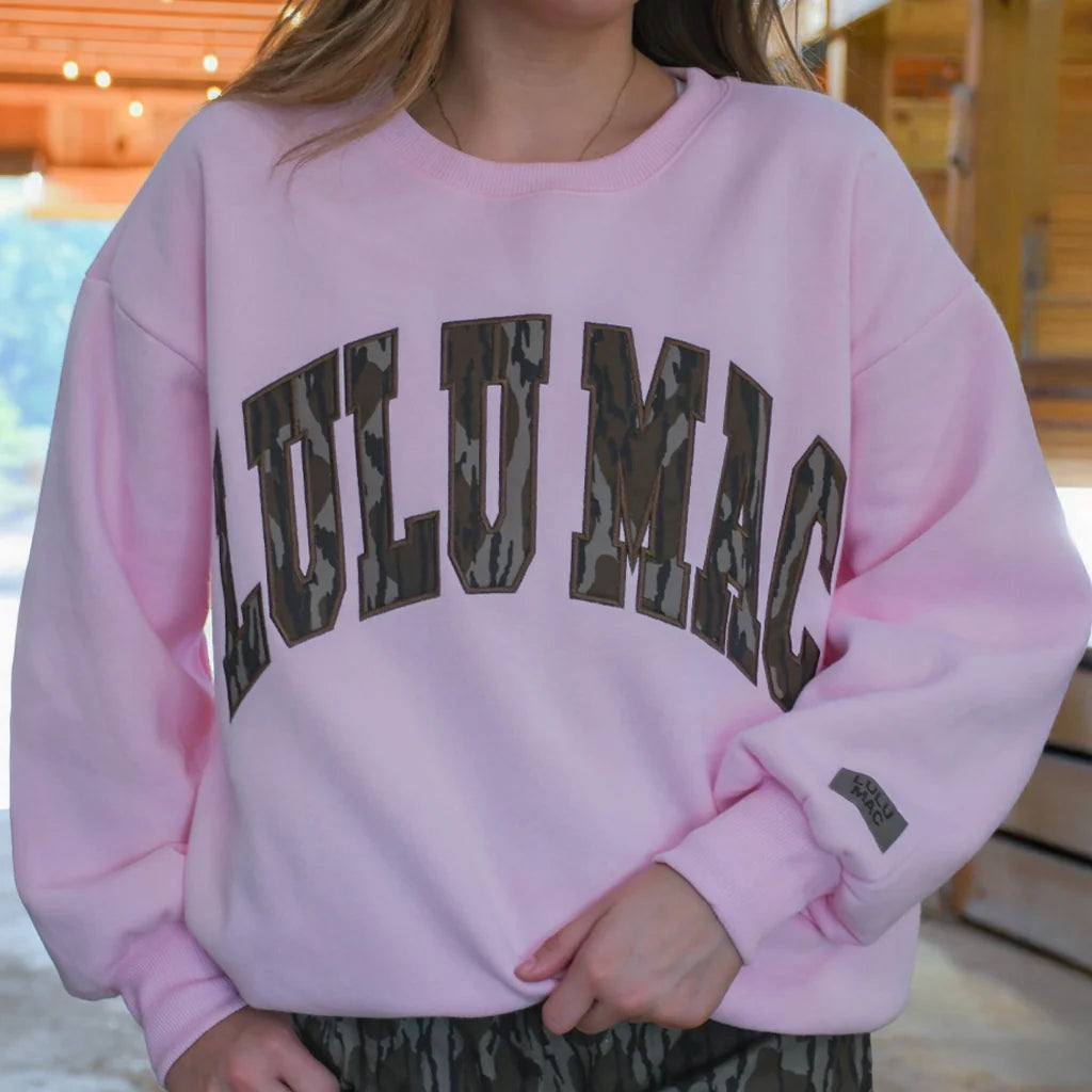 Lulu Mac Light Pink Mossy Oak Sweatshirt