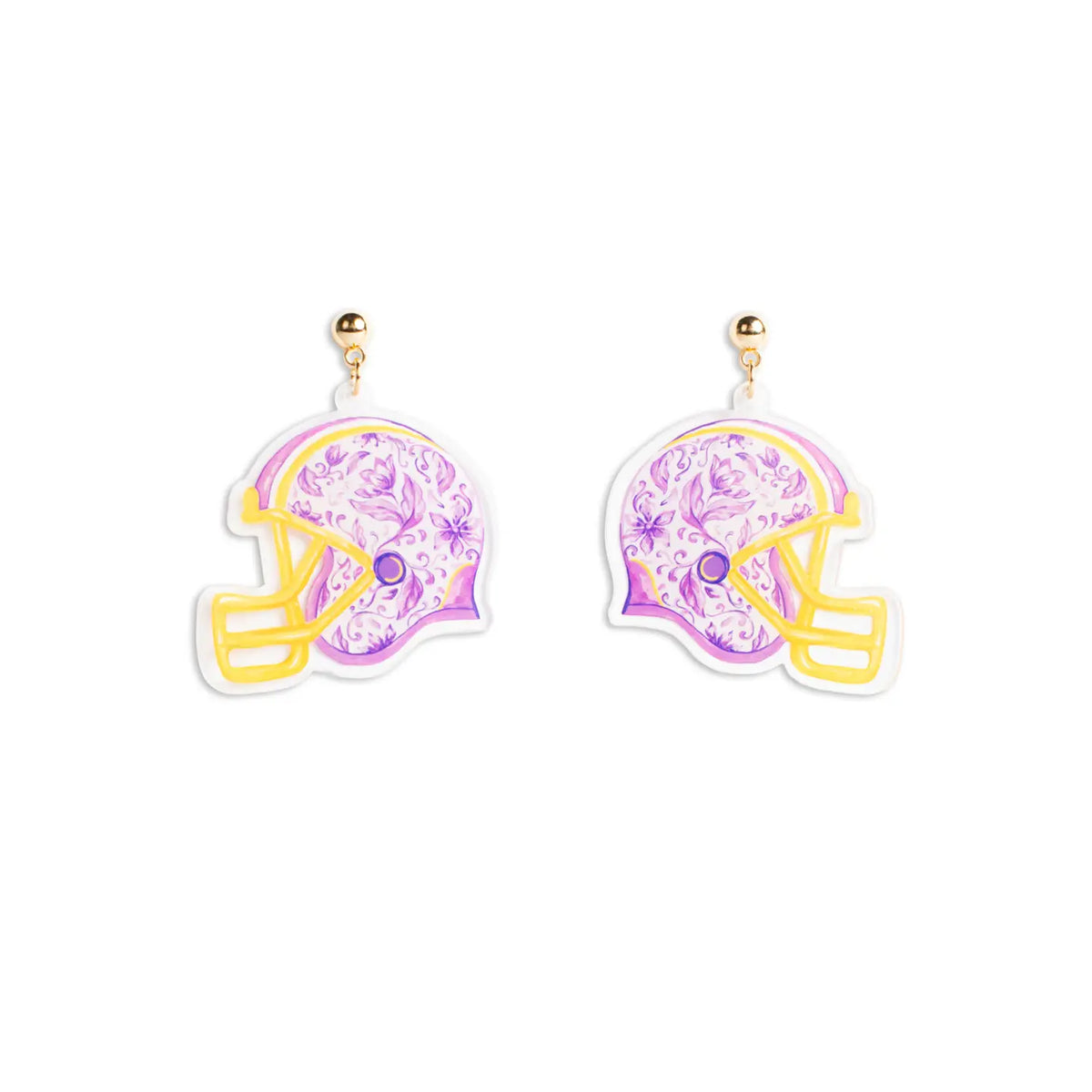 Chinoiserie Gameday Earrings Purple/Gold