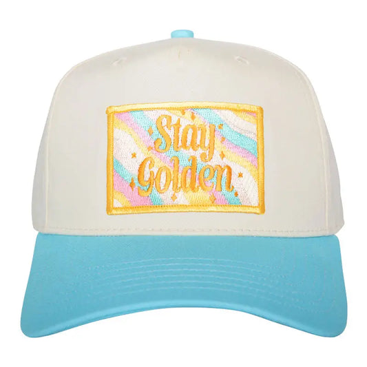 Stay Golden Patch Two-Toned Fitted Hat