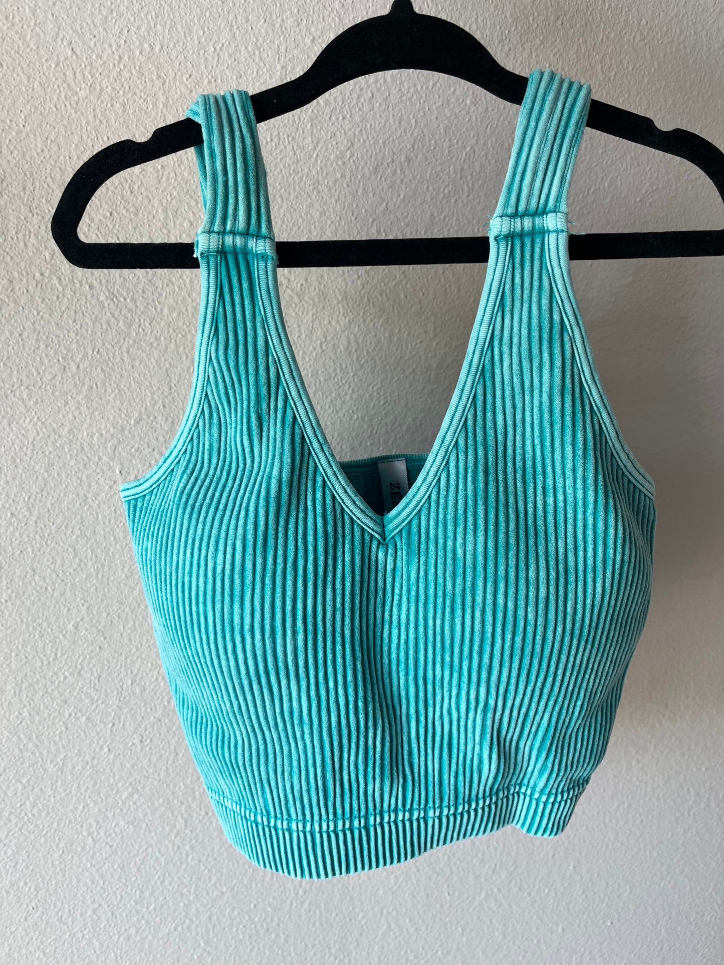 Turquoise Ribbed Bralette