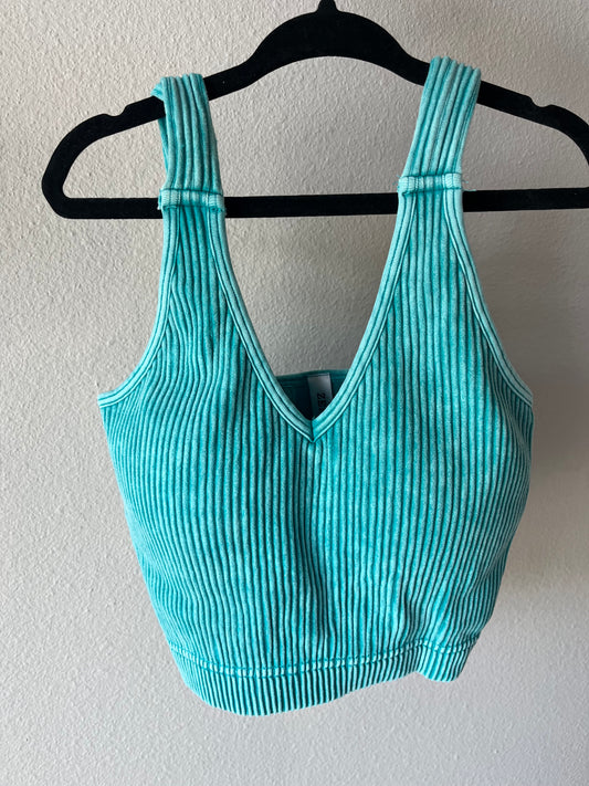 Turquoise Ribbed Bralette