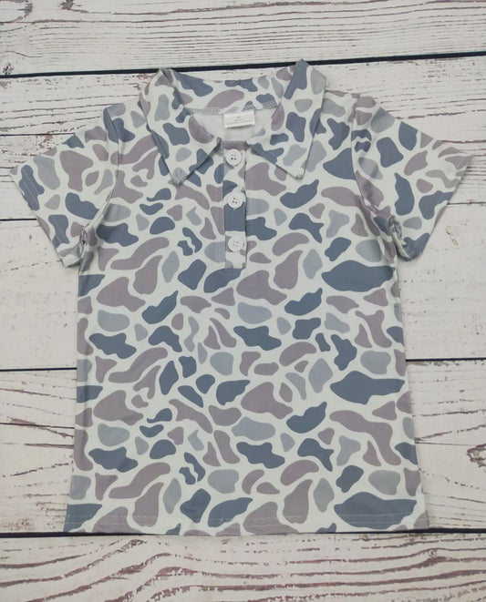 Grey Camo Polo