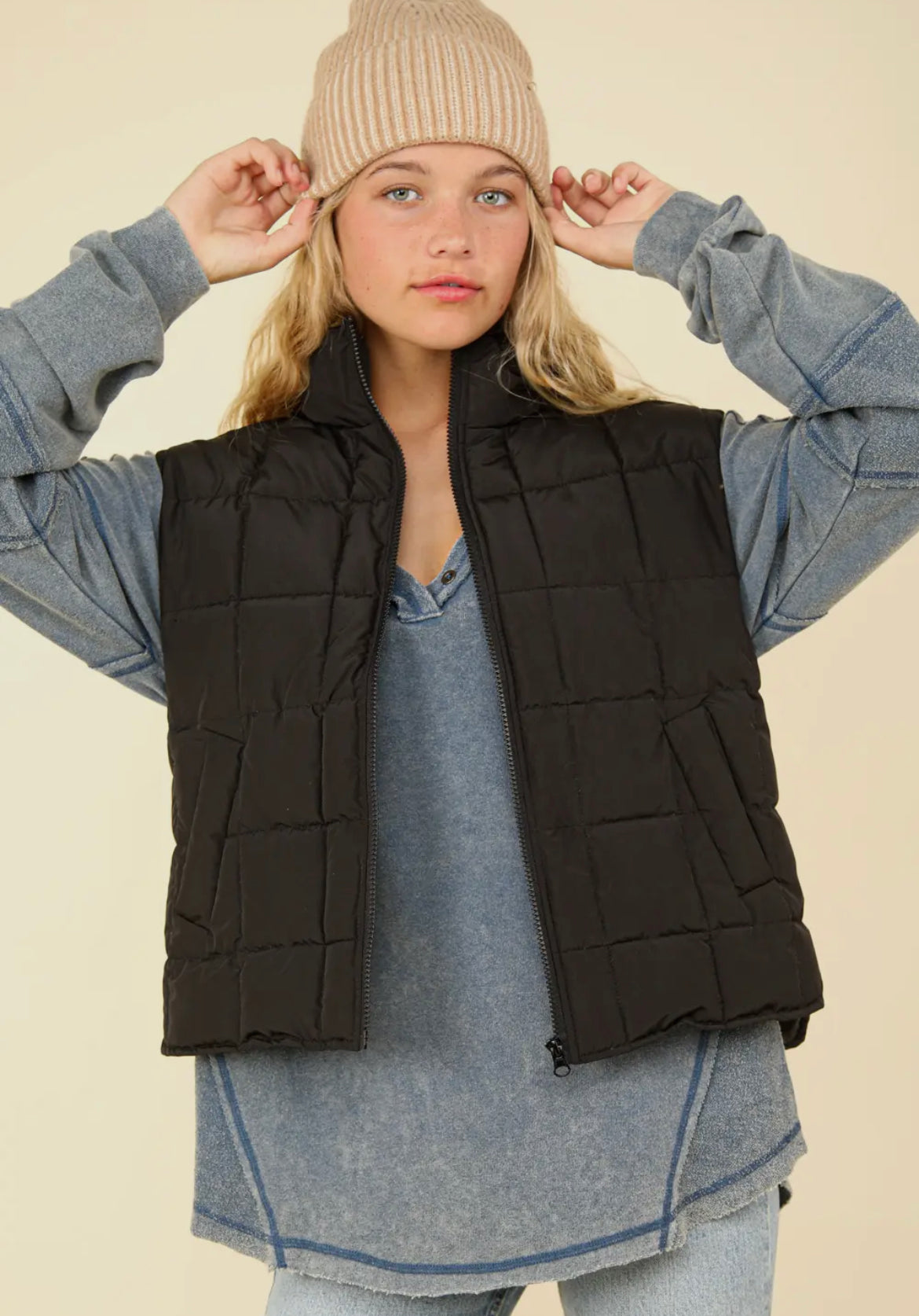 Black Puffer Vest