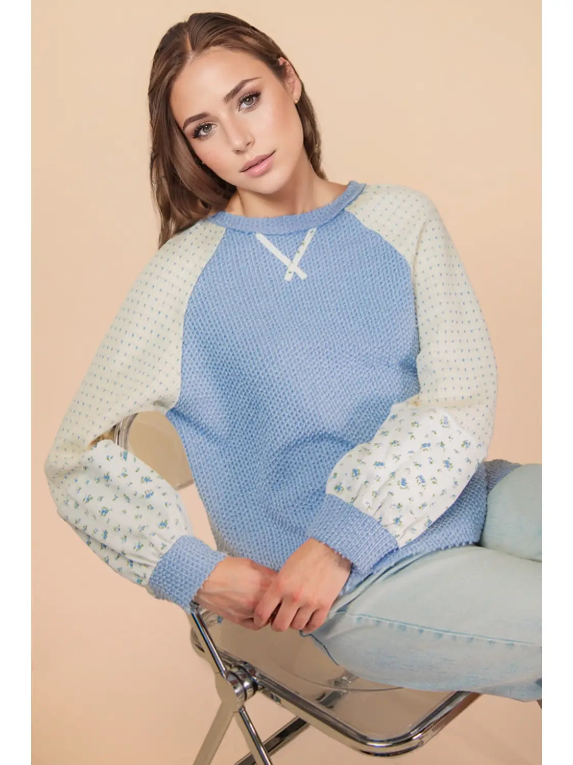 Baby Blue Raglan Top