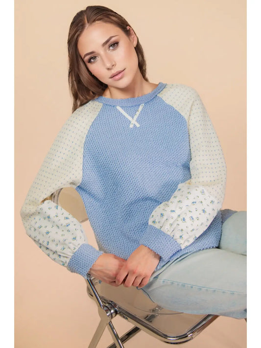 Baby Blue Raglan Top