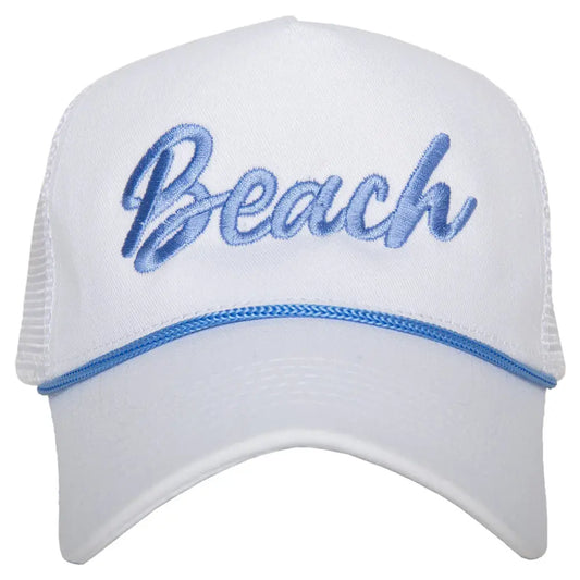 Beach Cursive Trucker Hat