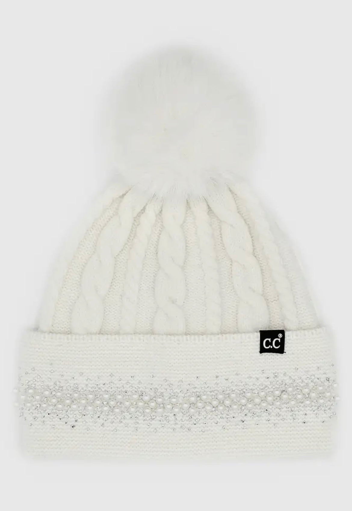 C.C. Pearl Pom Beanie