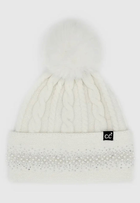 C.C. Pearl Pom Beanie