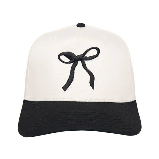 Black Coquette Bow Vintage Trucker Hat