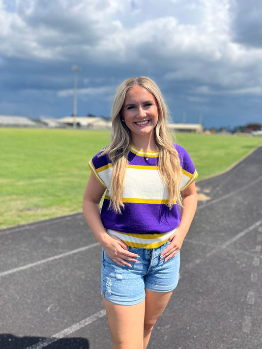 Louisiana Colorblock Knit Top PREORDER