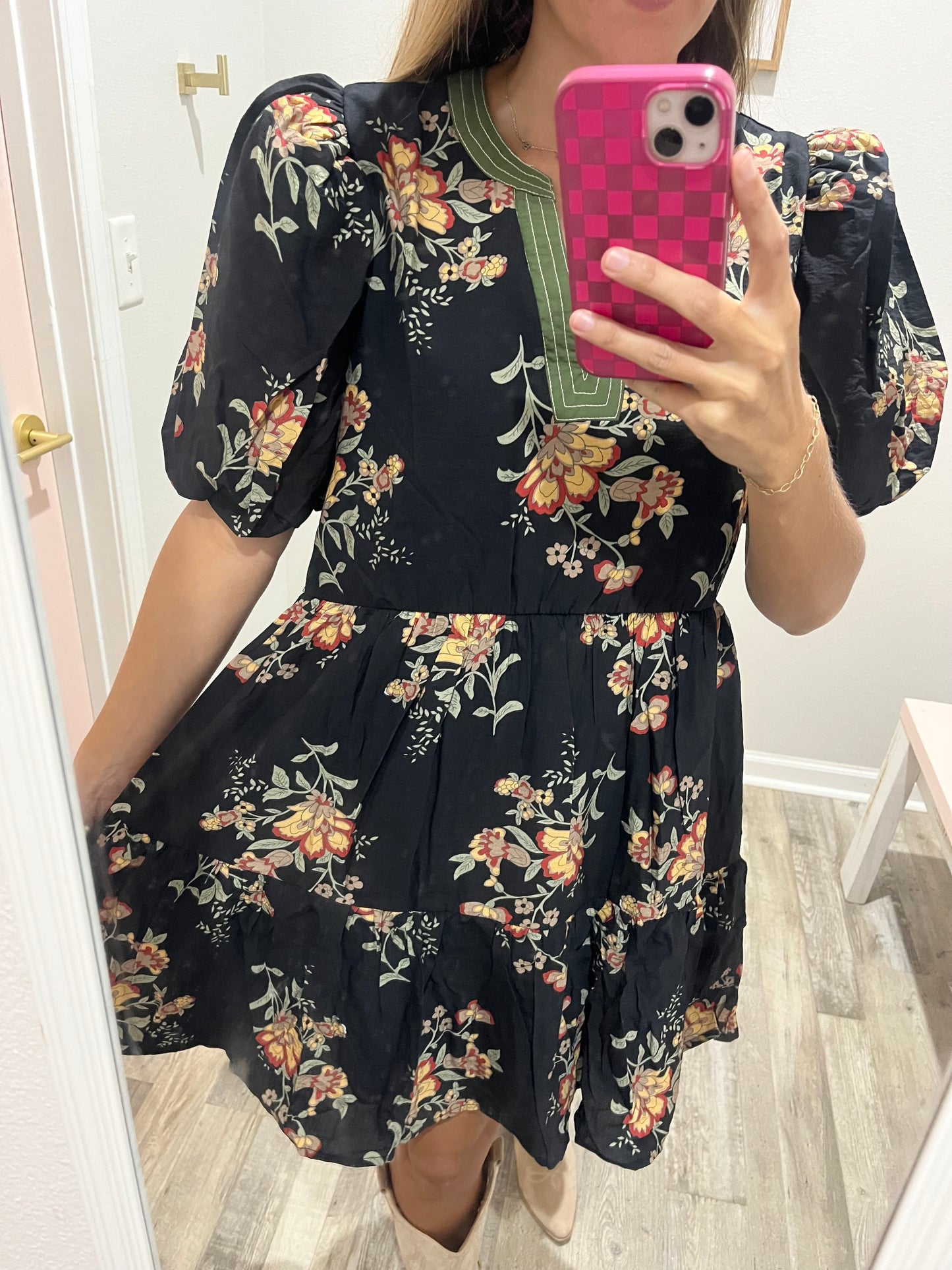 Floral print Puff Mini Dress