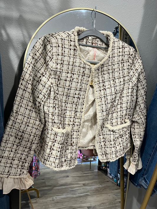 Ruffle Tweed Jacket