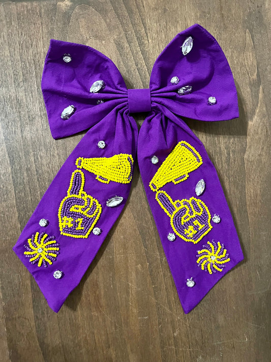 Purple/Gold Game Day Bow