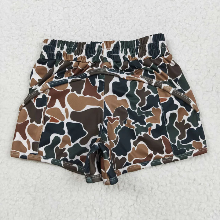 Girls Camo Athletic Shorts