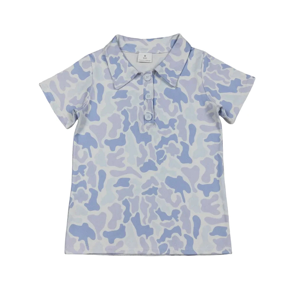 Blue Camo Boys Polo