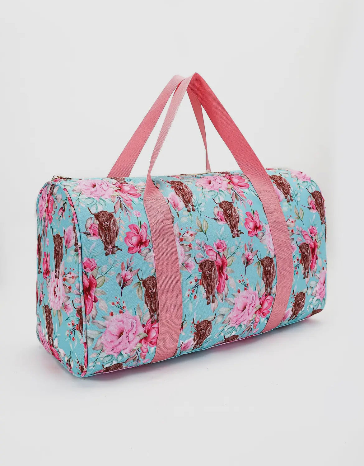 Highland Cow Flowers Duffel