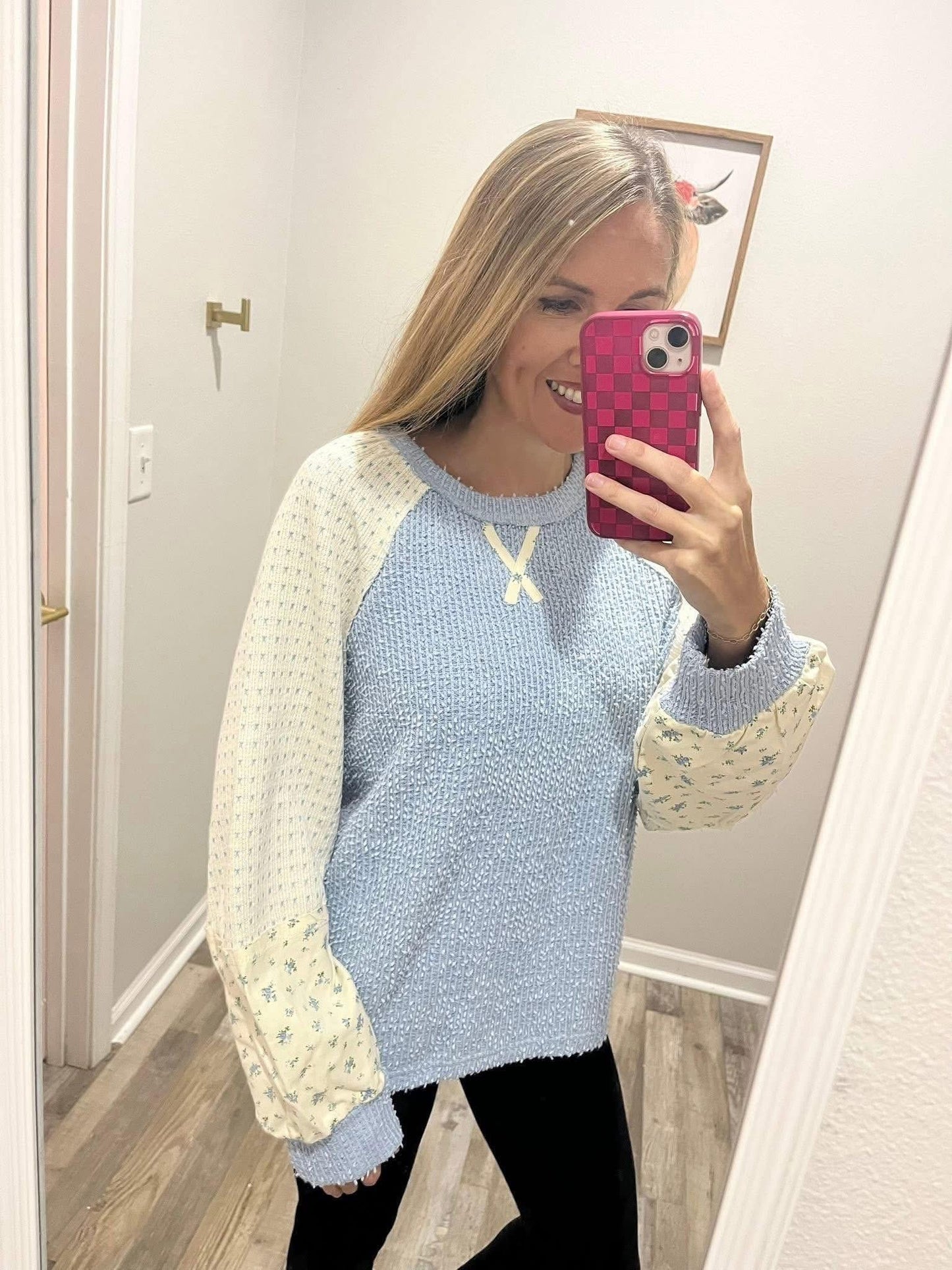 Baby Blue Raglan Top