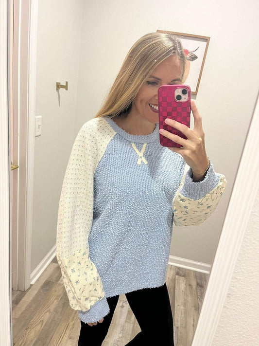Baby Blue Raglan Top