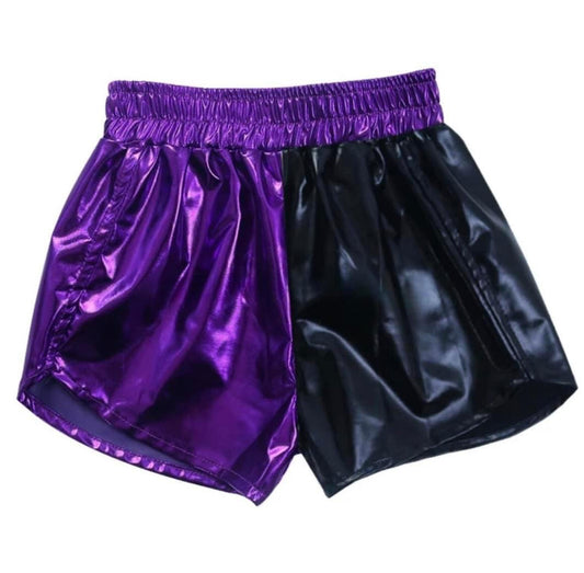 Purple/Black Metallic Shorts