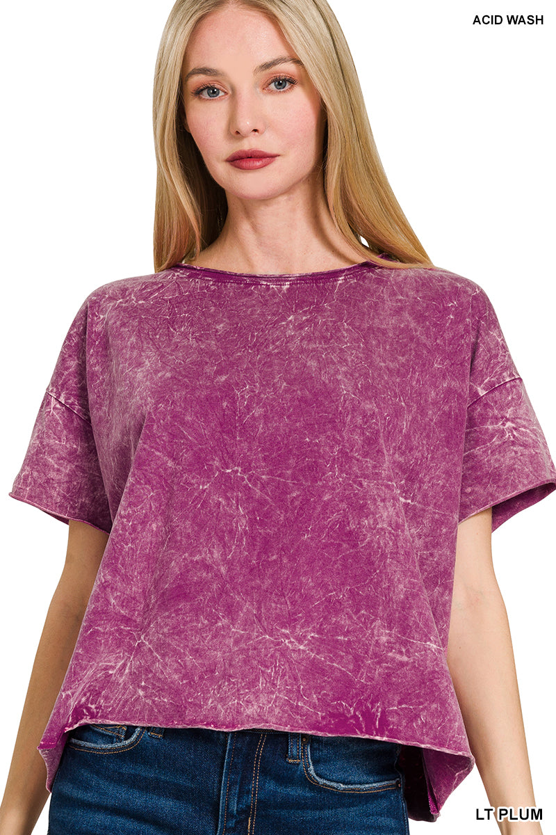 Plum Crop Boyfriend Tee