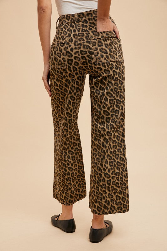 Leopard Wide Leg Jean