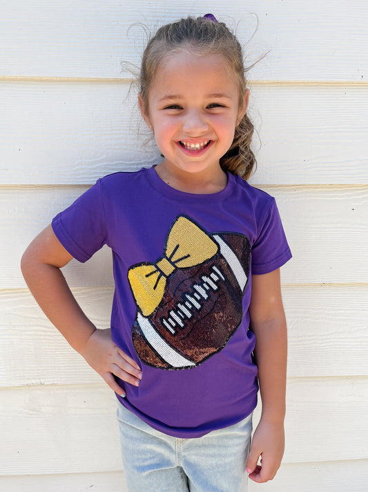 Purple/Gold Sequin Football