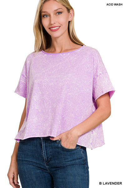 Lavender Crop Boyfriend Tee