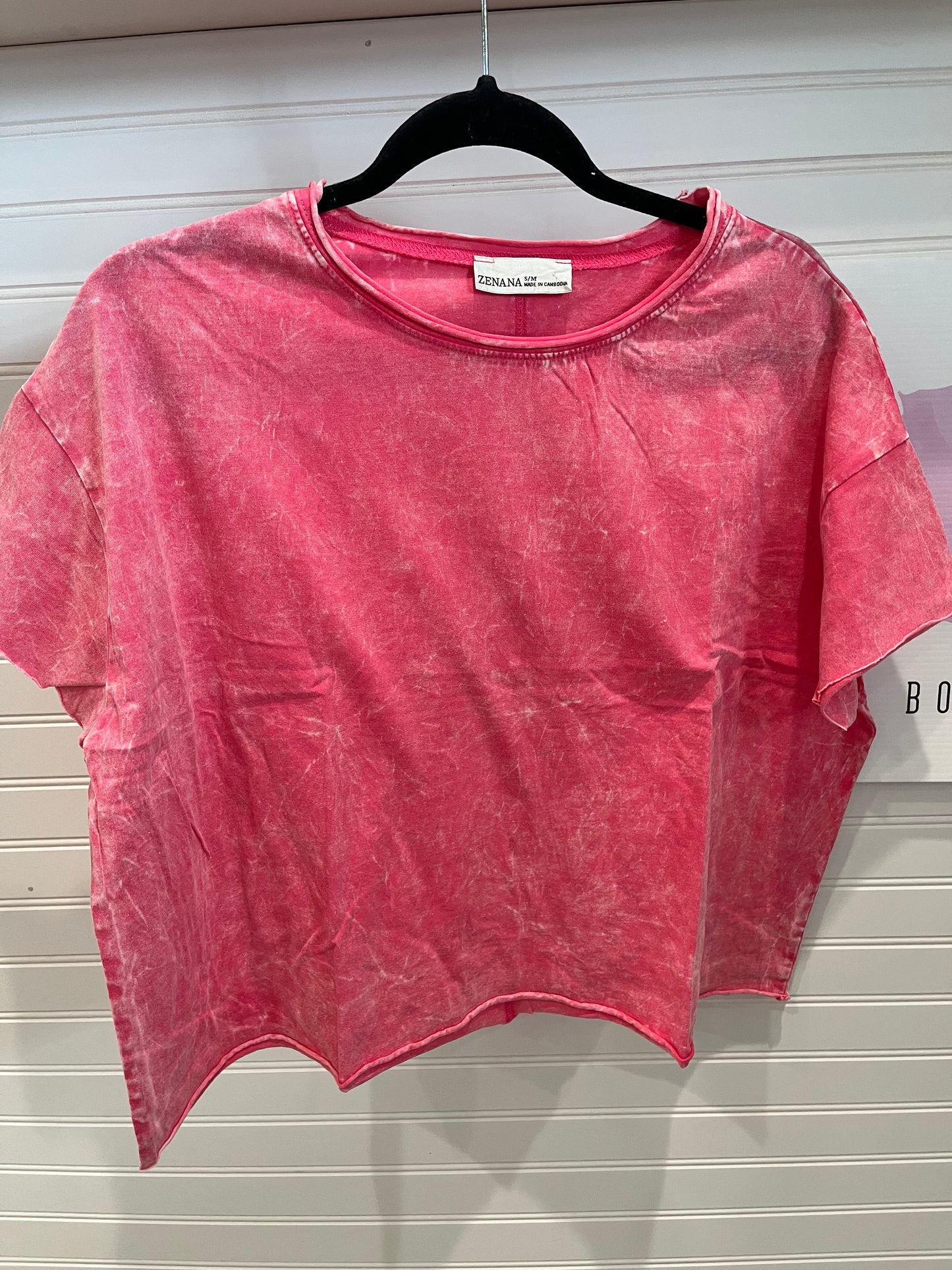 Fuchsia Crop Boyfriend Tee
