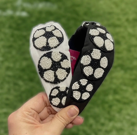 White Soccer Headband