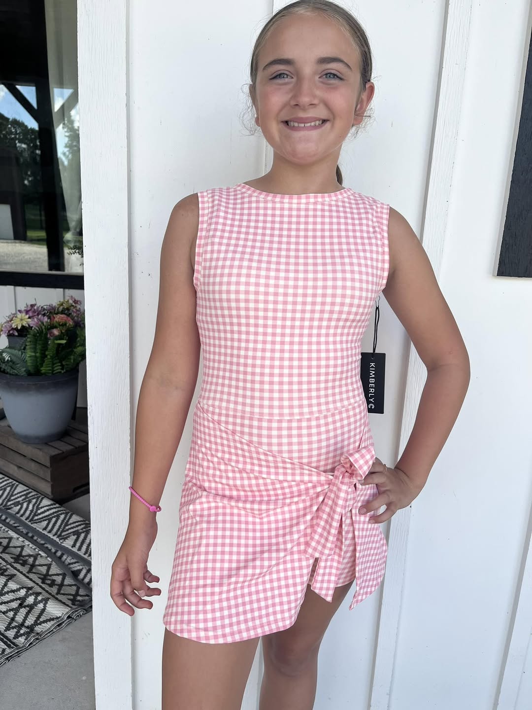 Pink Gingham Athletic Dress