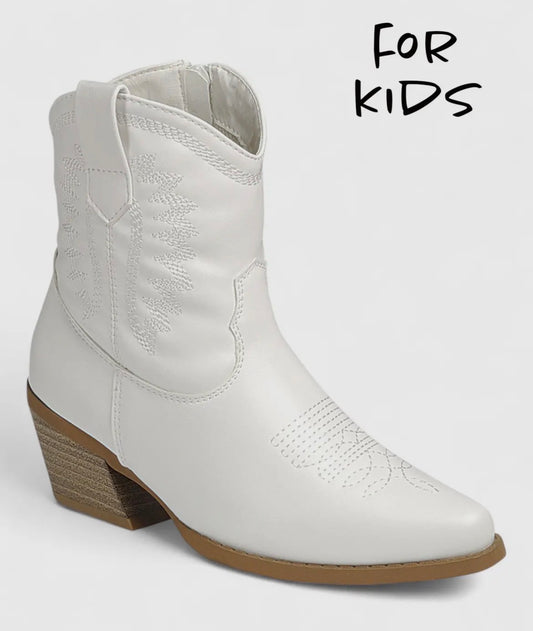Youth White Boots