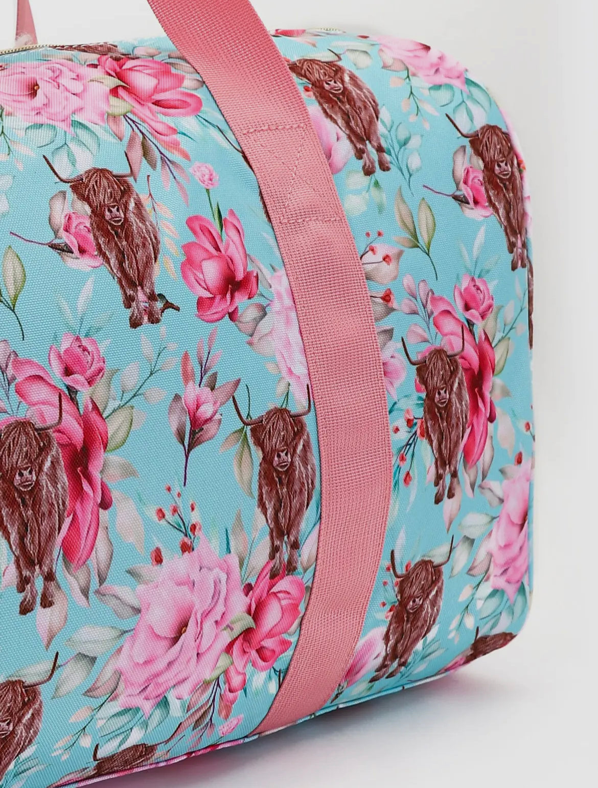 Highland Cow Flowers Duffel