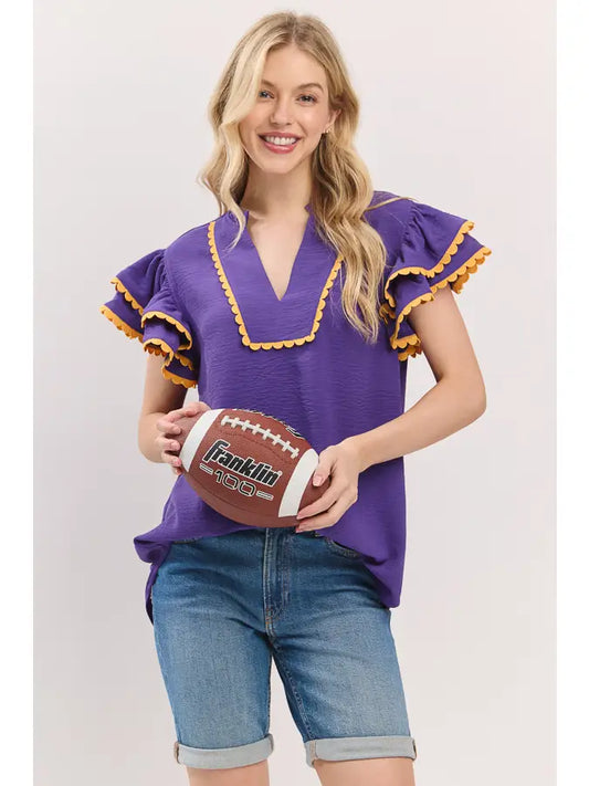 Touchdown Ruffle Top PREORDER