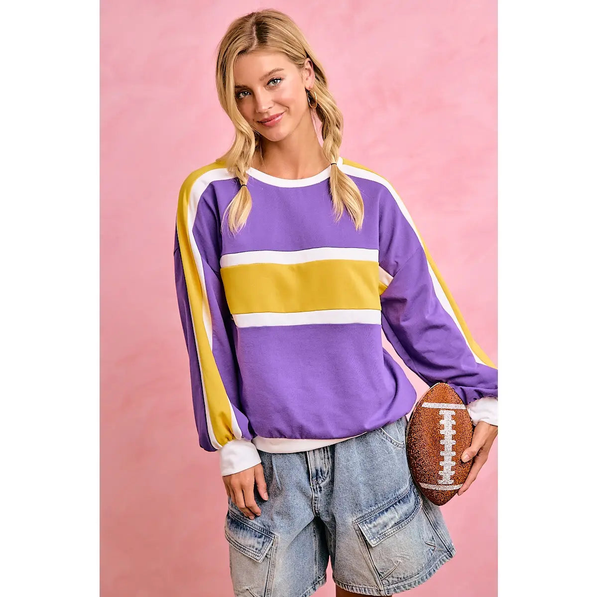 Louisiana Colorblock Pullover Sweatshirt- PREORDER